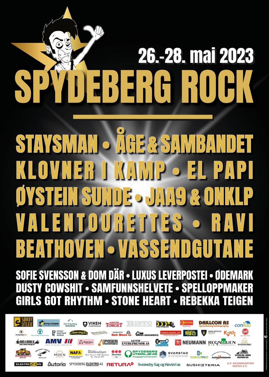 Lineup Poster Spydeberg Rock 2023