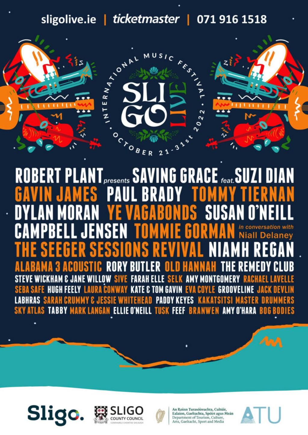 Lineup Poster Sligo Live Festival 2022