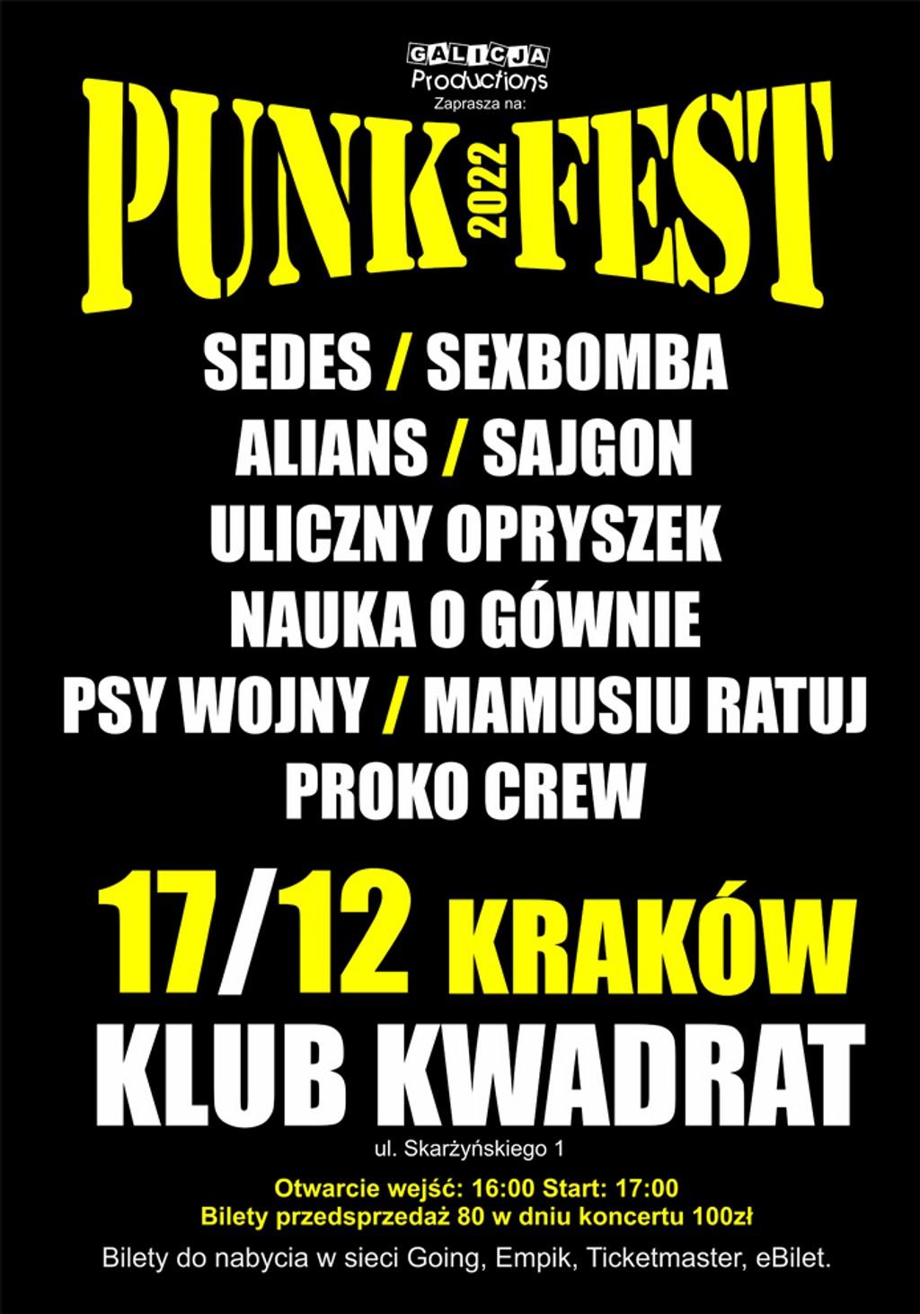 Lineup Poster Punk Fest 2022