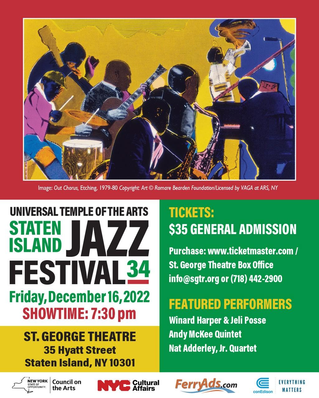 Lineup Poster Staten Island JAZZ Festival 2022
