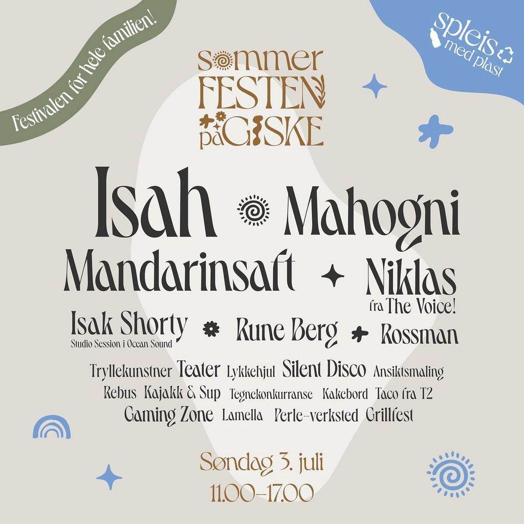 Lineup Poster Sommerfesten på Giske 2022