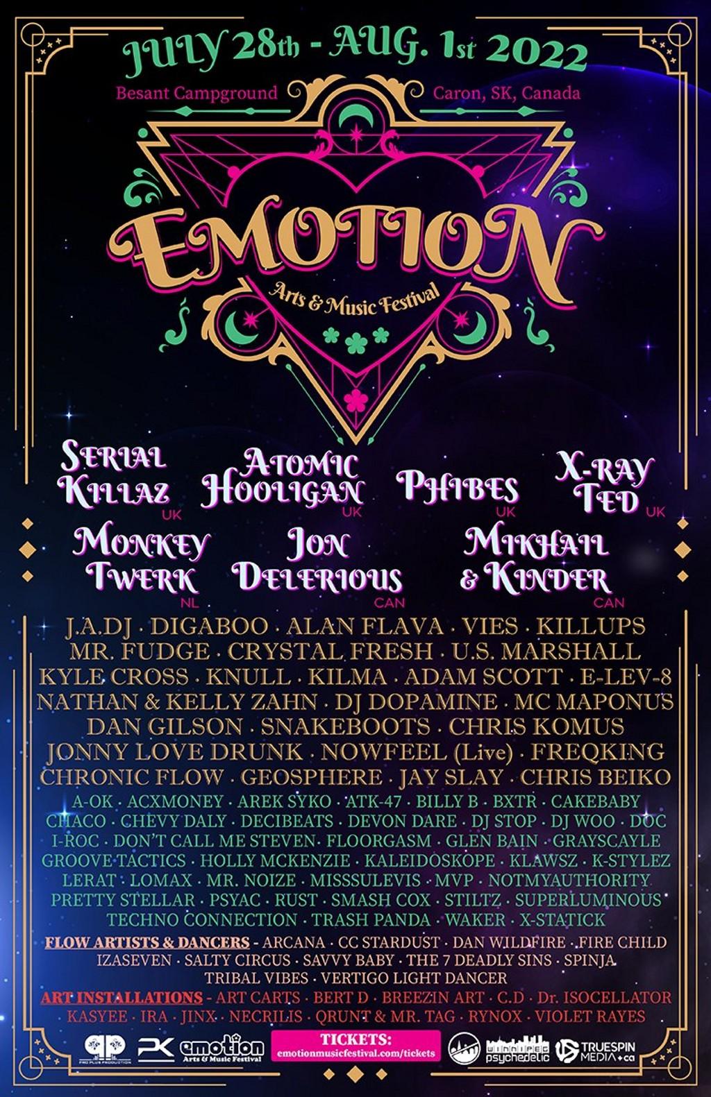Lineup Poster Emotion Arts & Music 2022