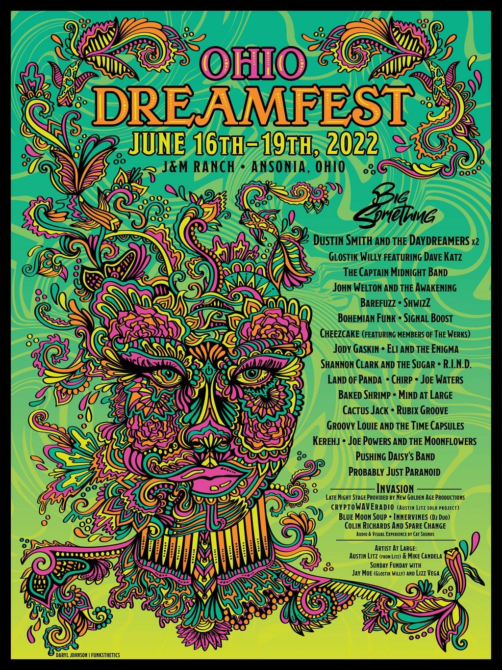 Lineup Poster Ohio Dreamfest 2022