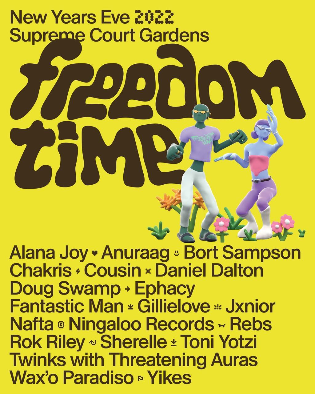 Lineup Poster Freedom Time Perth 2022