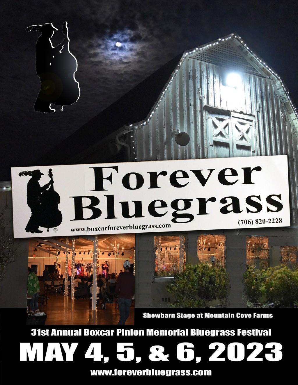 Lineup Poster Boxcar Pinion Forever Bluegrass Festival 2023