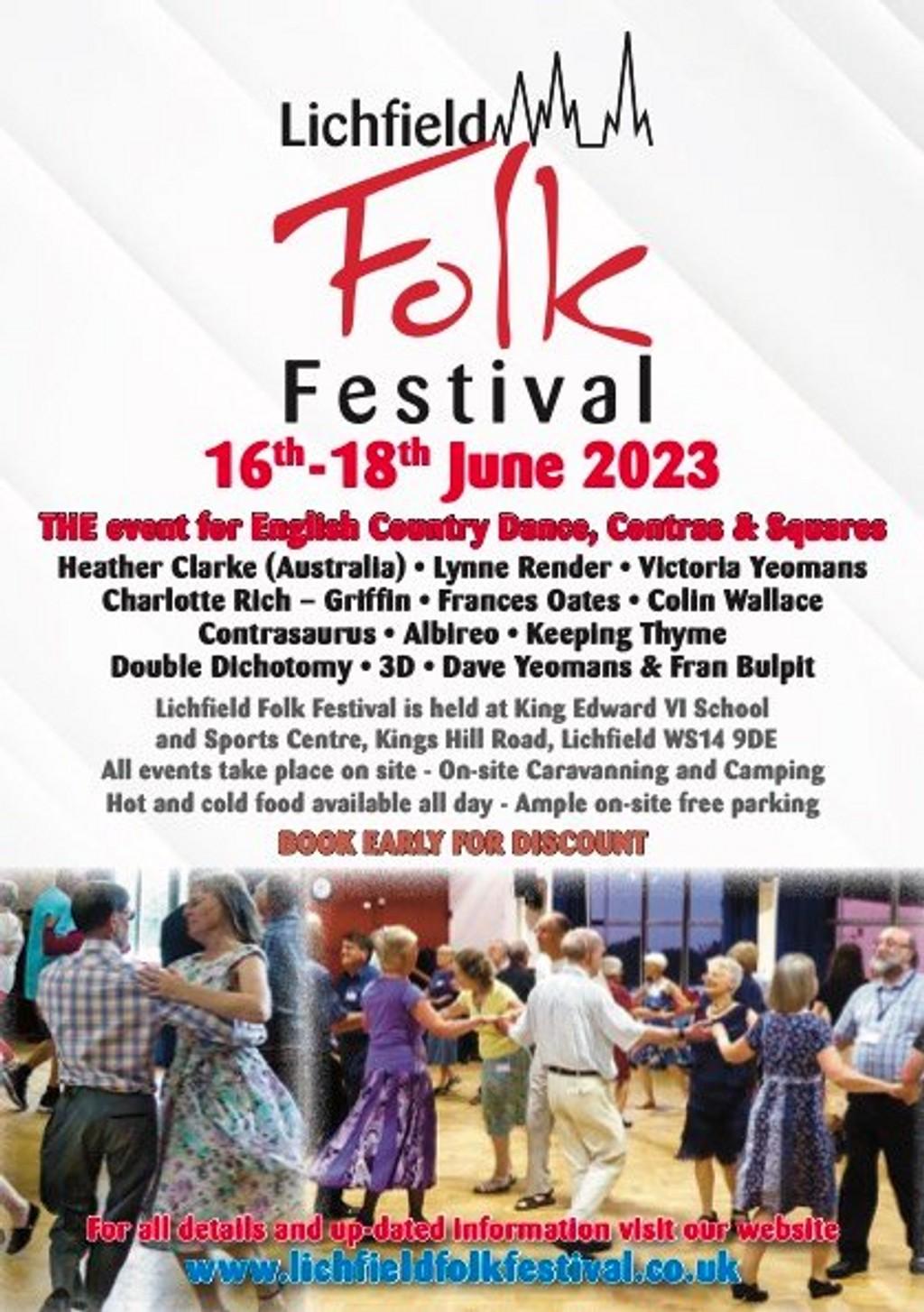 Lineup Poster Lichfield Folk Festival 2023