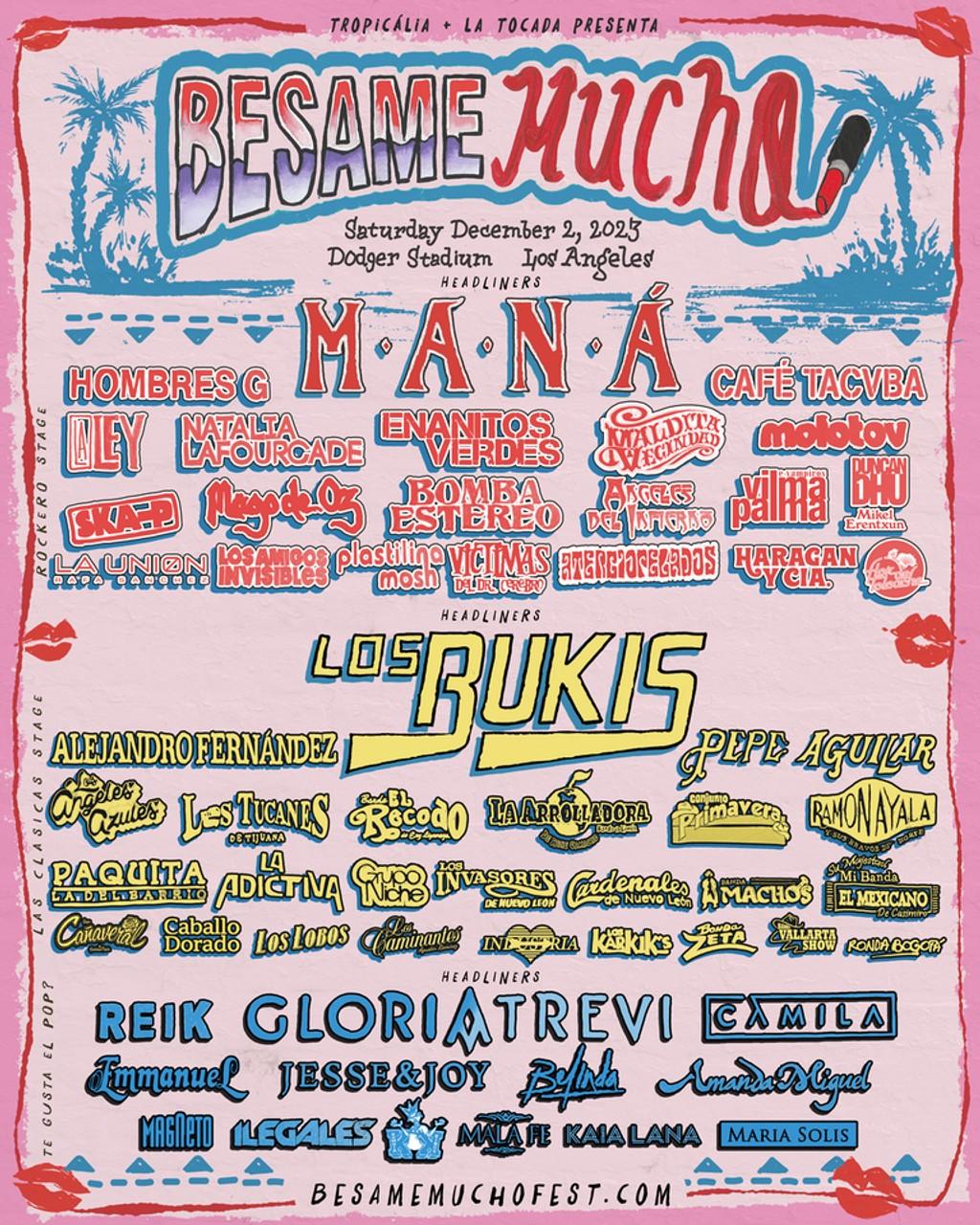 Lineup Poster Besame Mucho Festival 2023