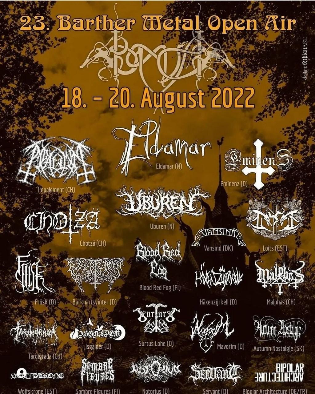 Lineup Poster Barther Metal Open Air 2022