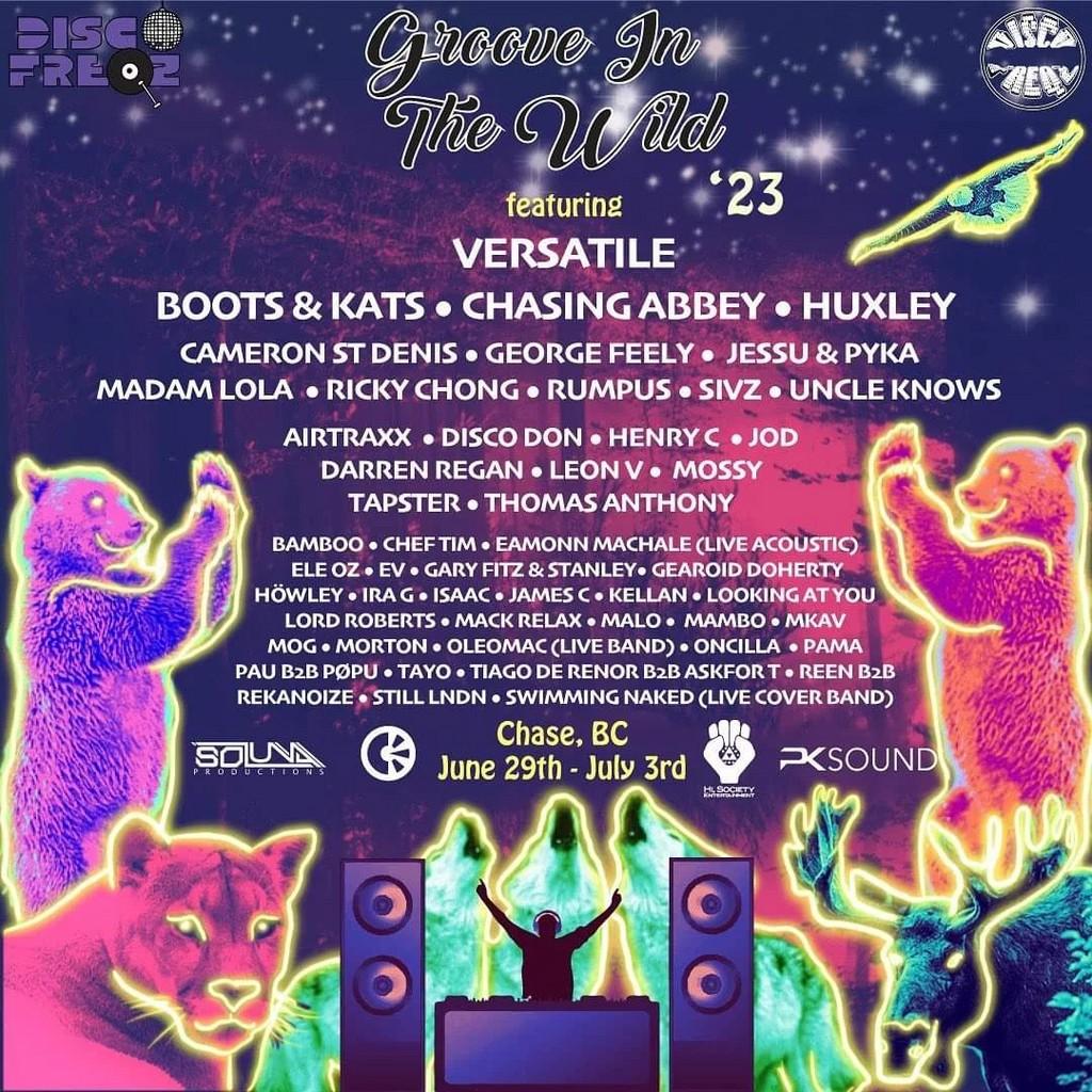 Lineup Poster Groove in The Wild 2023