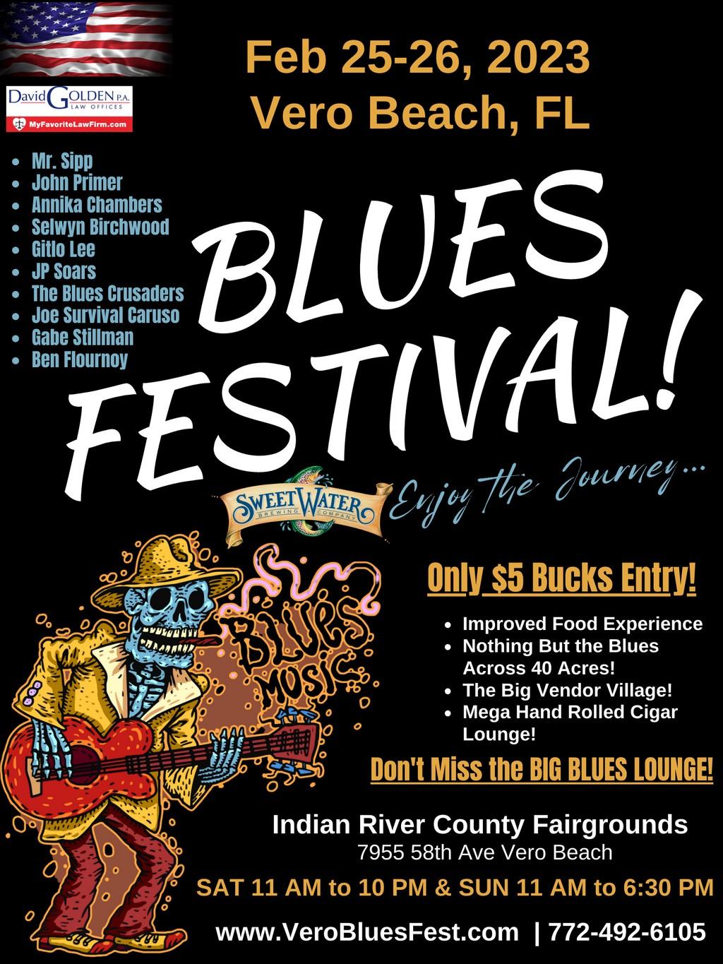 Lineup Poster Vero Beach Blues Festival 2023