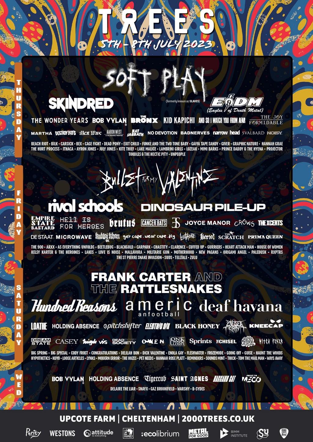 Lineup Poster 2000trees Festival 2023