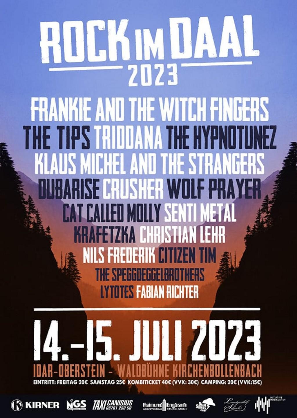 Lineup Poster Rock im Daal 2023