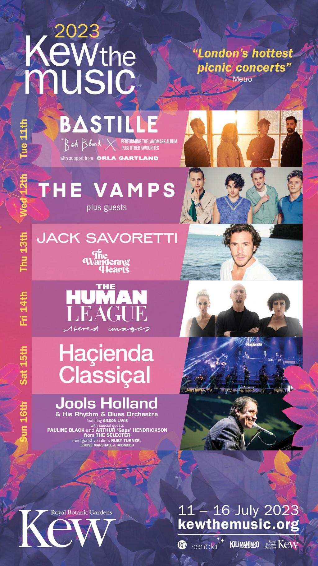 Lineup Poster Kew The Music 2023