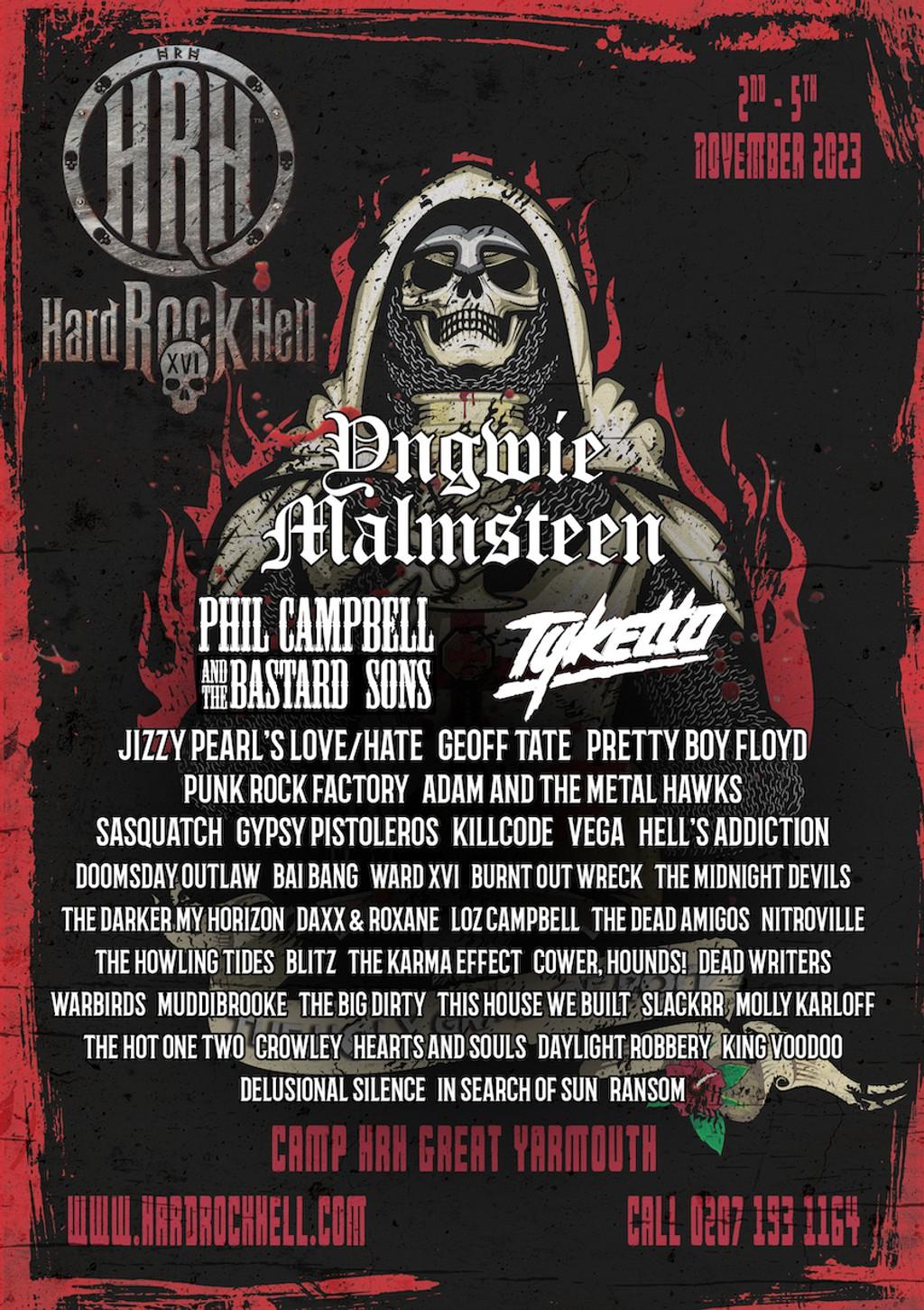 Lineup Poster Hard Rock Hell 2023