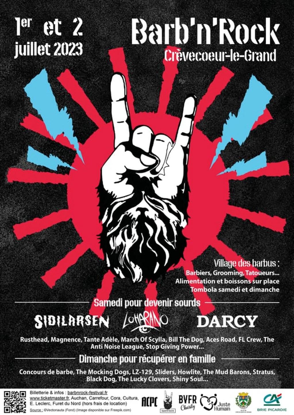 Lineup Poster Barb'n'rock Festival 2023