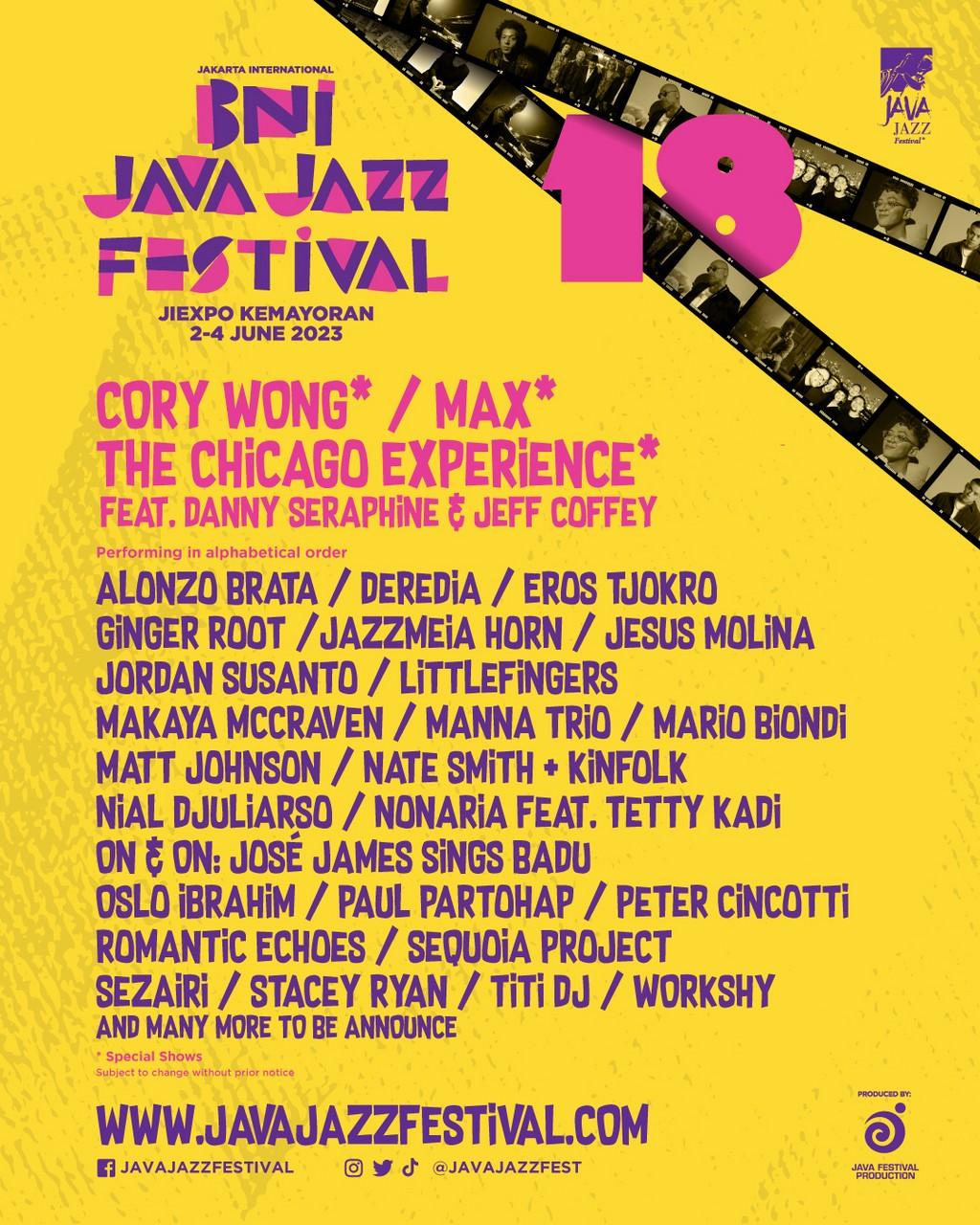 Lineup Poster Java Jazz Festival 2023