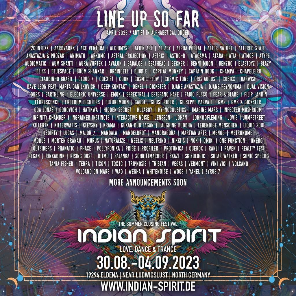 Lineup Poster Indian Spirit 2023