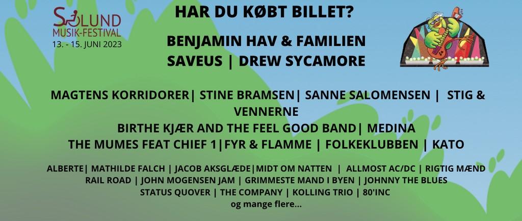 Lineup Poster Sølund Musik-Festival 2023