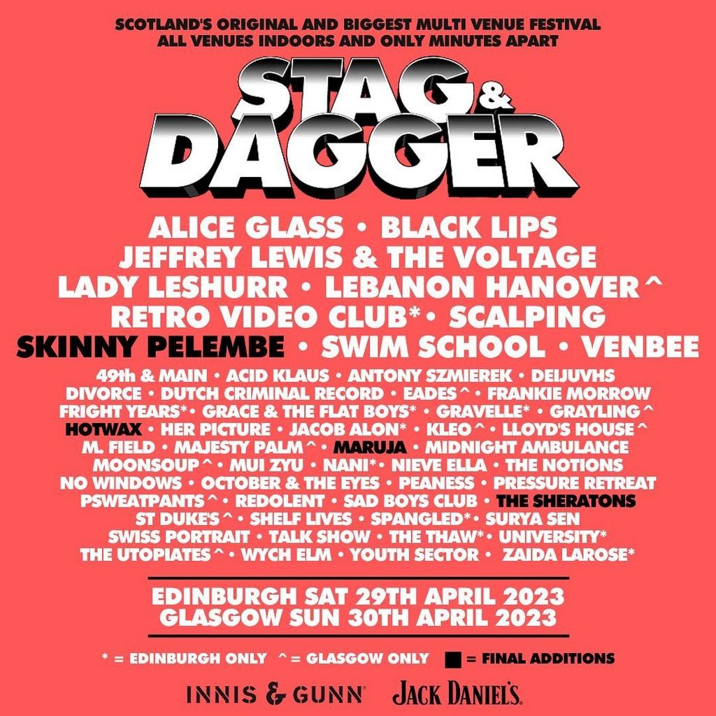 Lineup Poster Stag and Dagger Glasgow 2023