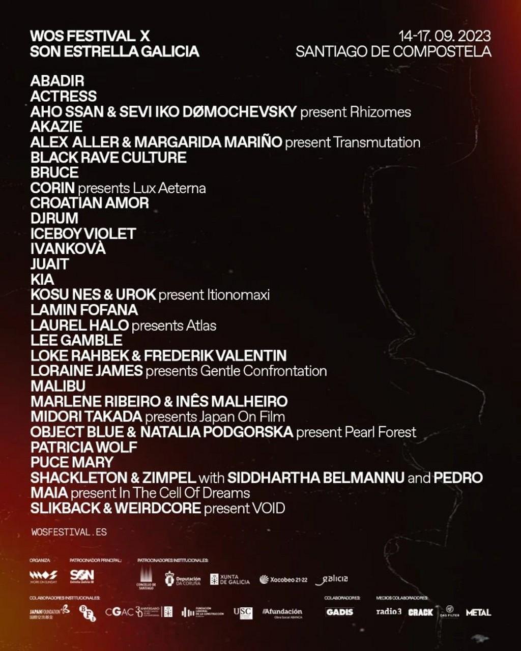 Lineup Poster WOS Festival x SON Estrella Galicia 2023