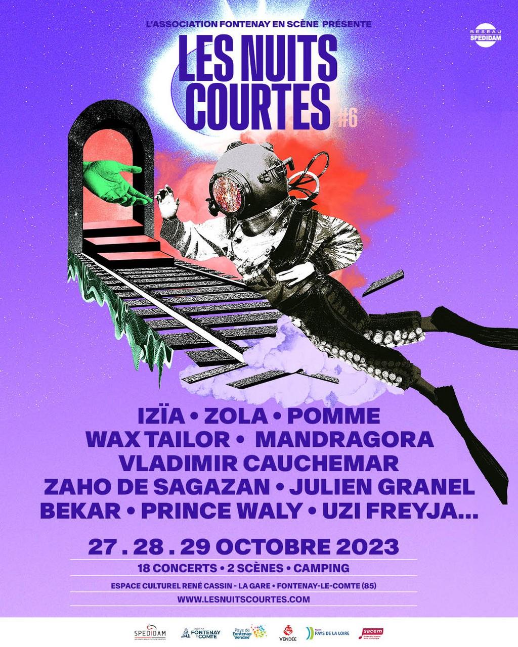 Lineup Poster Festival Les Nuits Courtes 2023