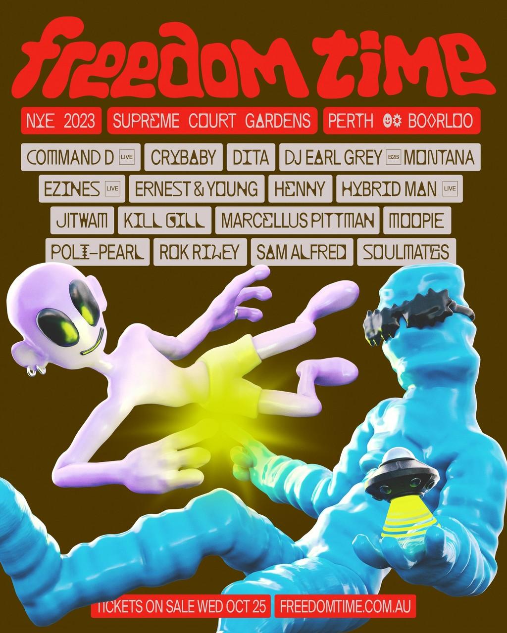 Lineup Poster Freedom Time Perth 2023