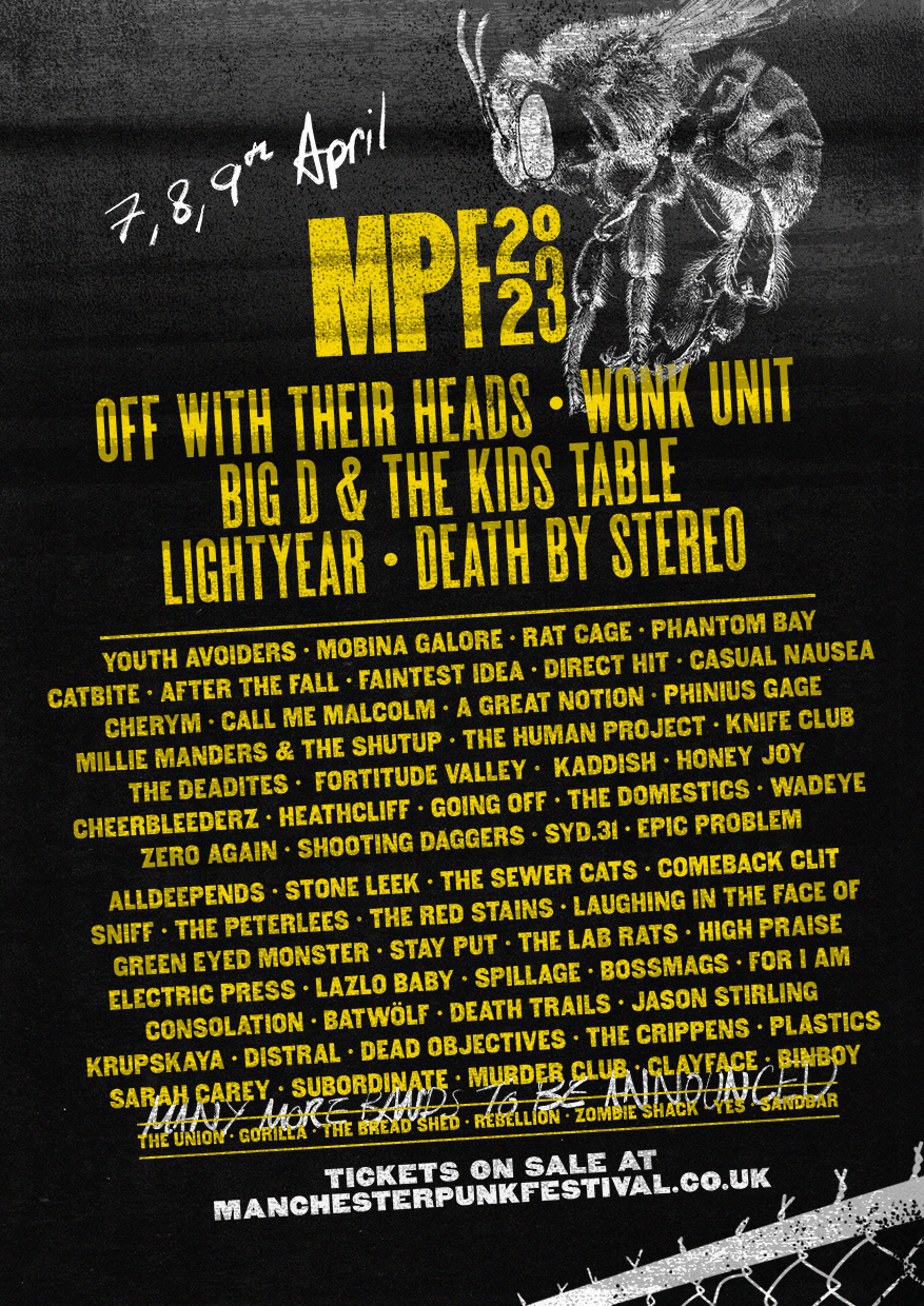 Lineup Poster Manchester Punk Festival 2023