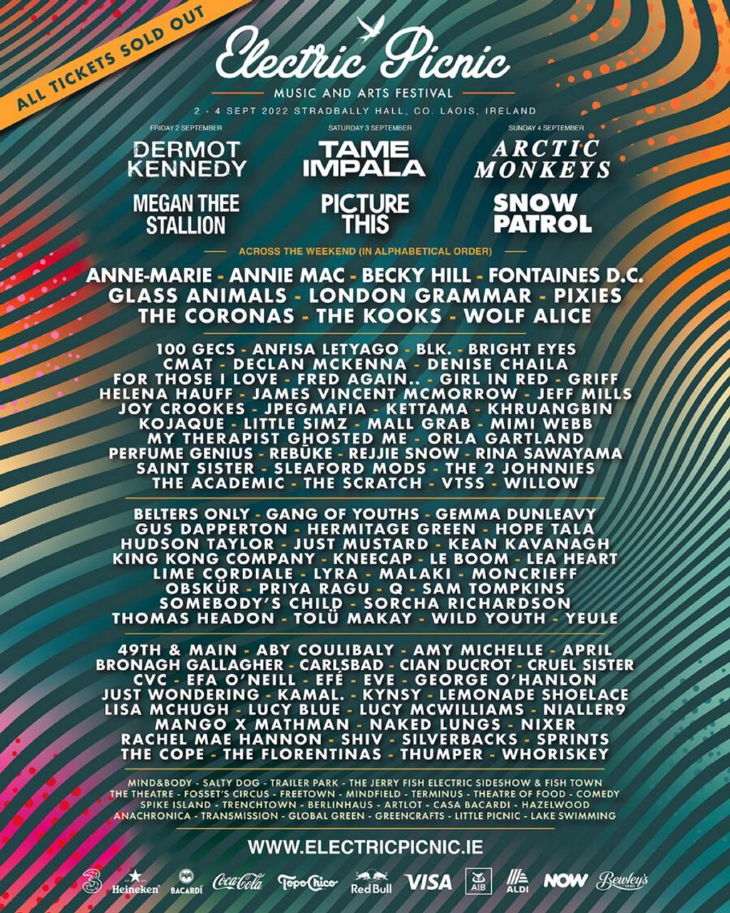 Lineup Poster Electric Picnic 2022