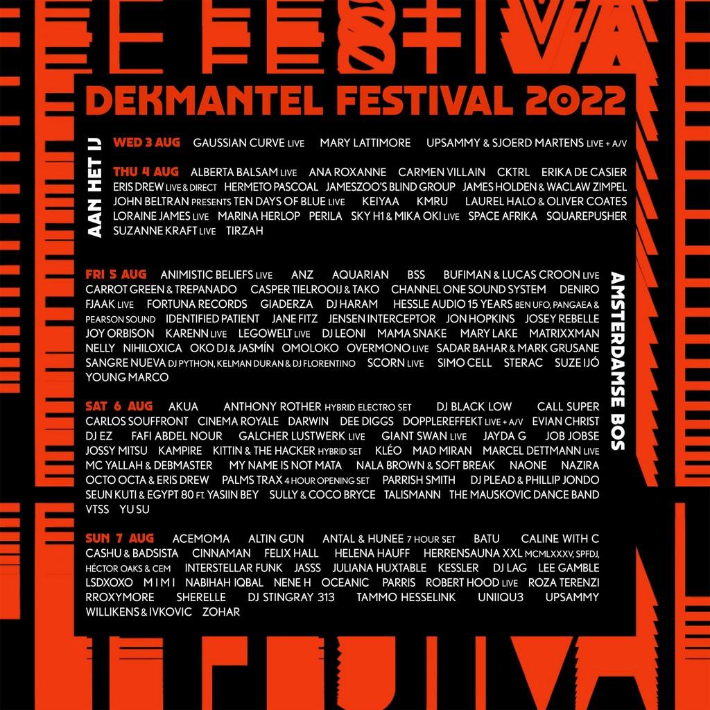 Lineup Poster Dekmantel Festival 2022
