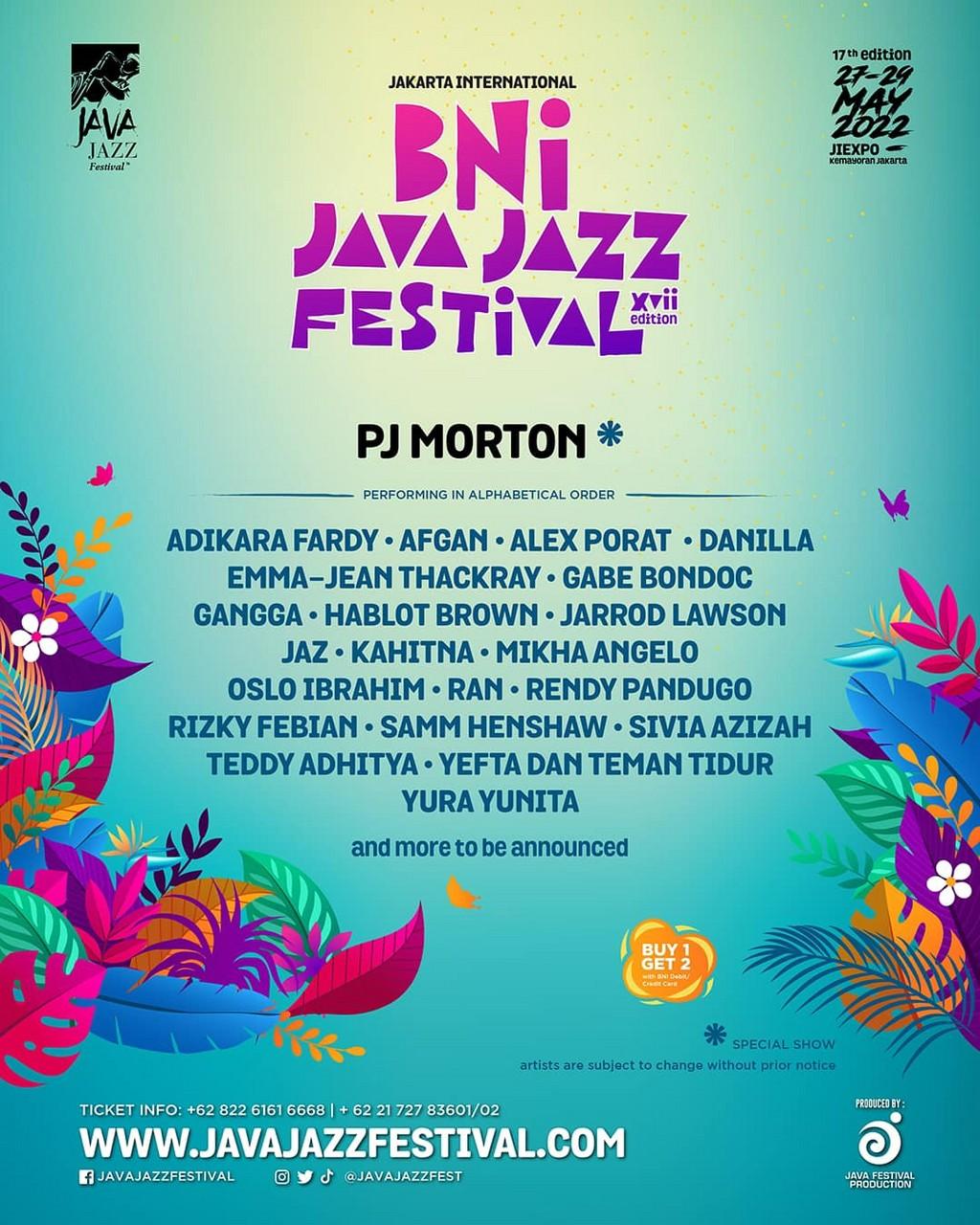 Lineup Poster Java Jazz Festival 2022