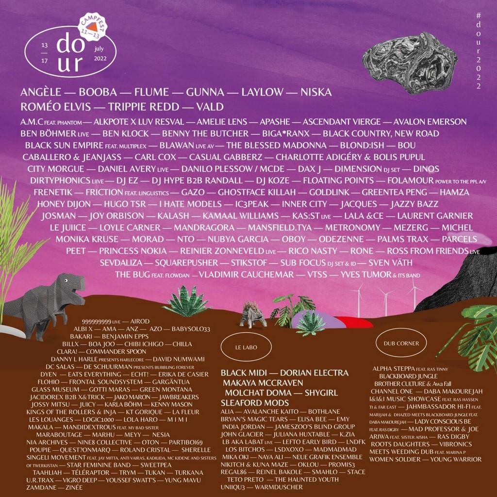 Lineup Poster Dour Festival 2022