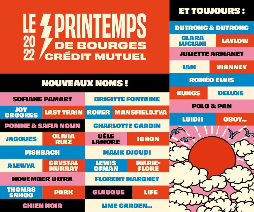 Lineup Poster Le Printemps de Bourges 2022