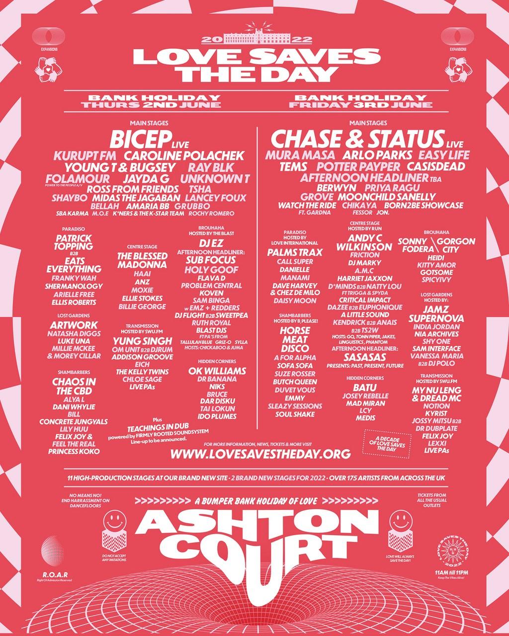 Lineup Poster Love Saves The Day 2022