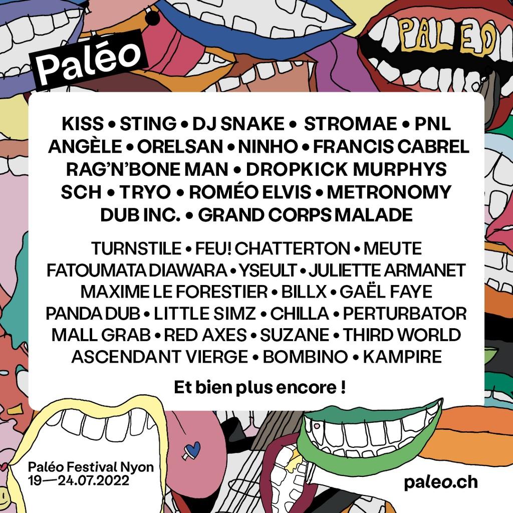 Lineup Poster Paléo Festival Nyon 2022