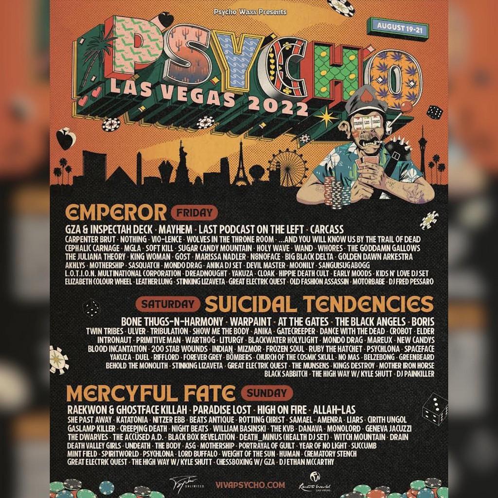 Lineup Poster Psycho Las Vegas 2022