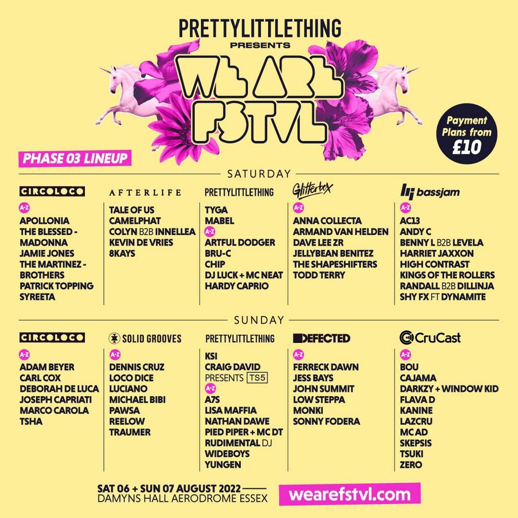 Lineup Poster We Are Fstvl 2022