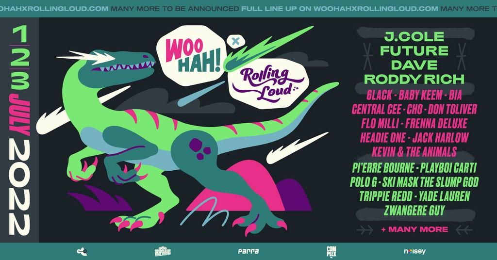 Lineup Poster WOO HAH! x Rolling Loud Festival 2022