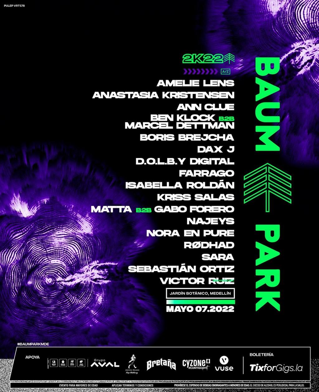 Lineup Poster Baum Park 2022