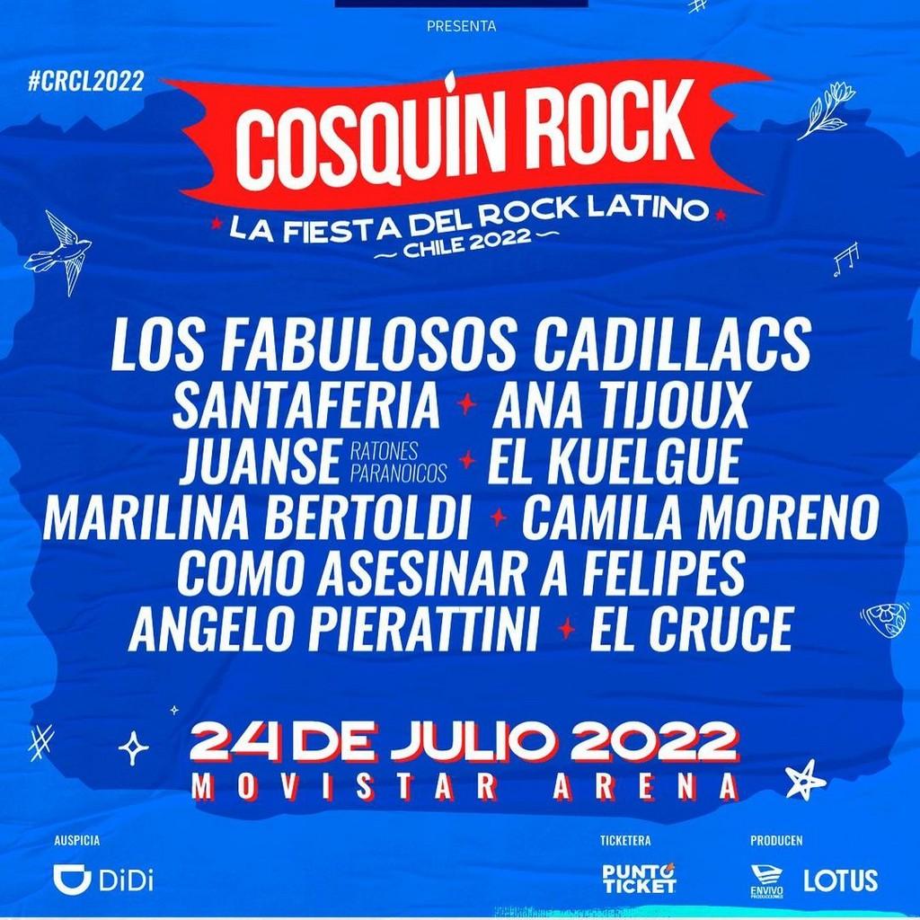 Lineup Poster Cosquin Rock Chile 2022