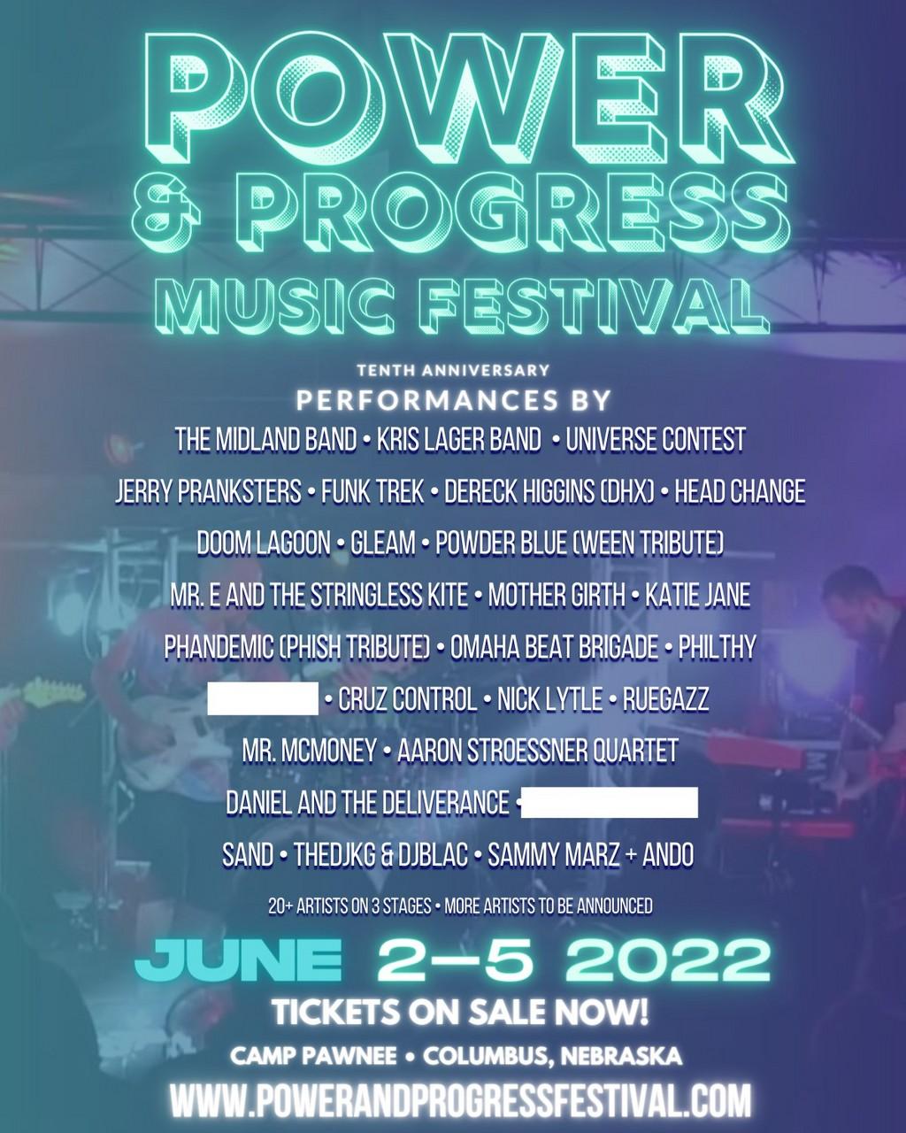 Lineup Poster Power and Progress Festival 2022