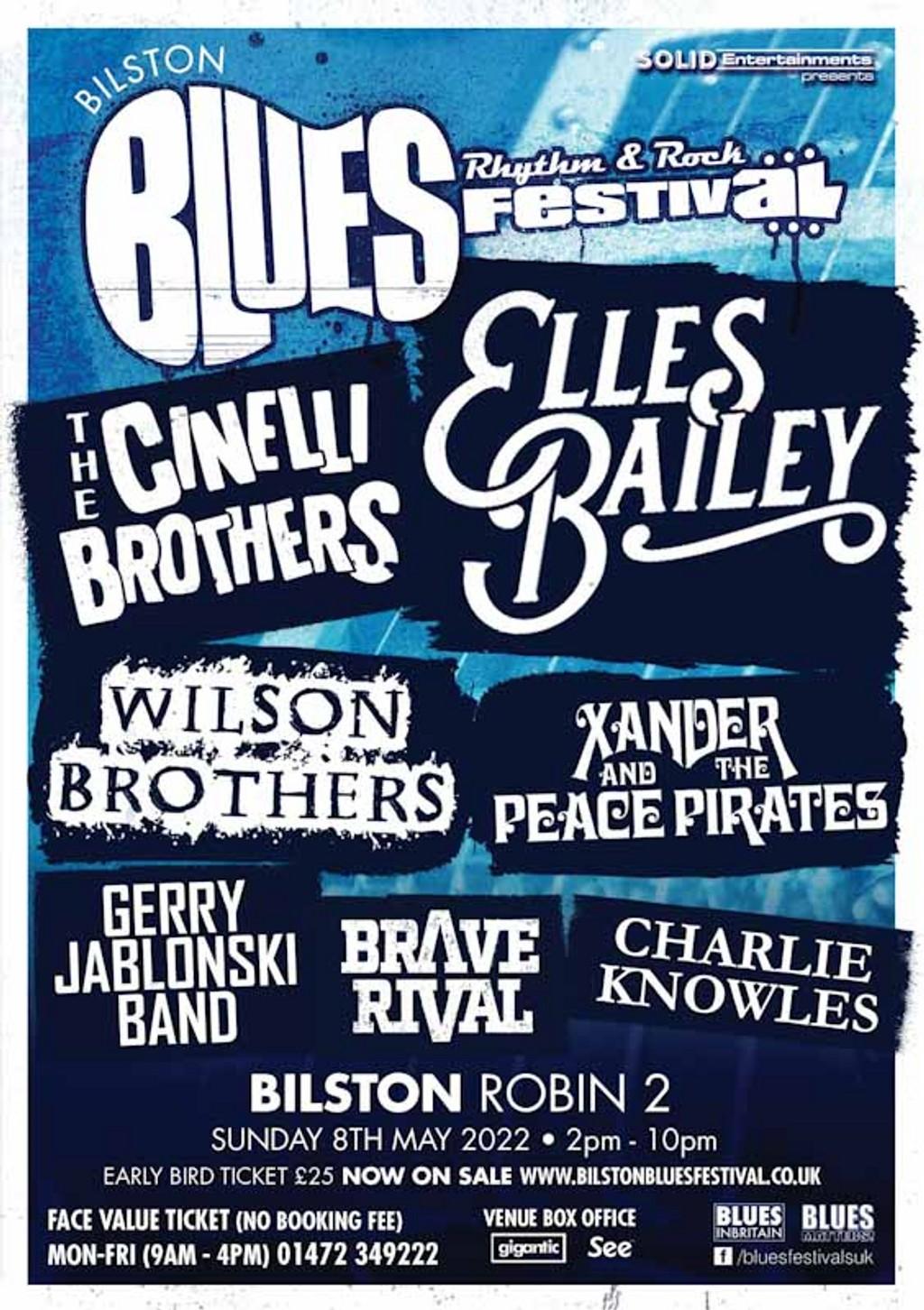 Lineup Poster Bilston Blues, Rhythm & Rock Festival 2022