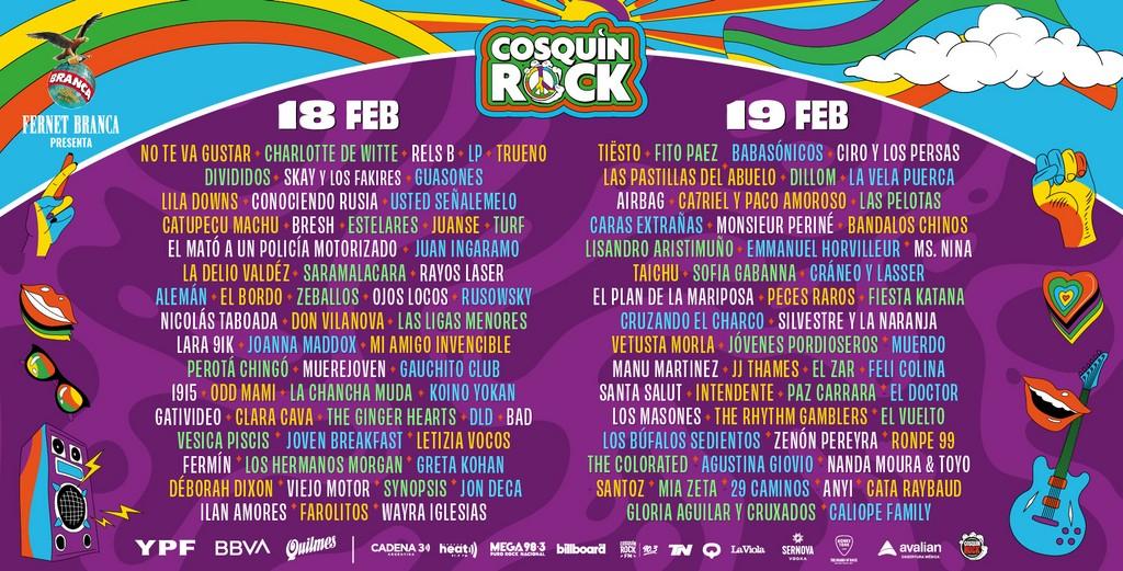 Lineup Poster Cosquin Rock 2023